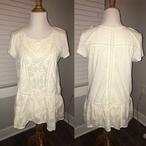 off white lace top - size M